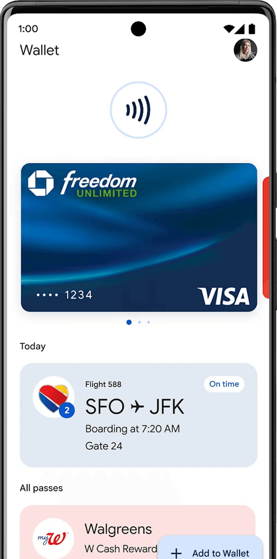 Google Wallet with digital cards