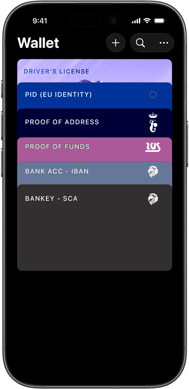 Apple Wallet with driver's license and cards