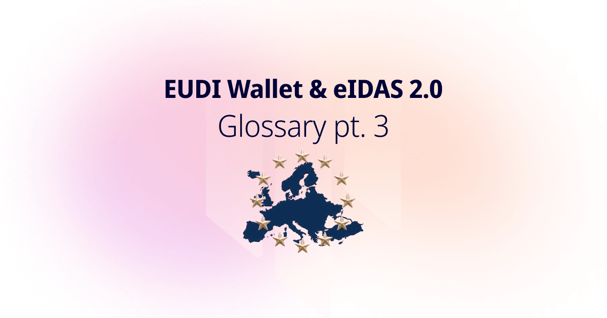 EUDI Wallet and eIDAS 2.0 Glossary part 3 title card with a map of Europe