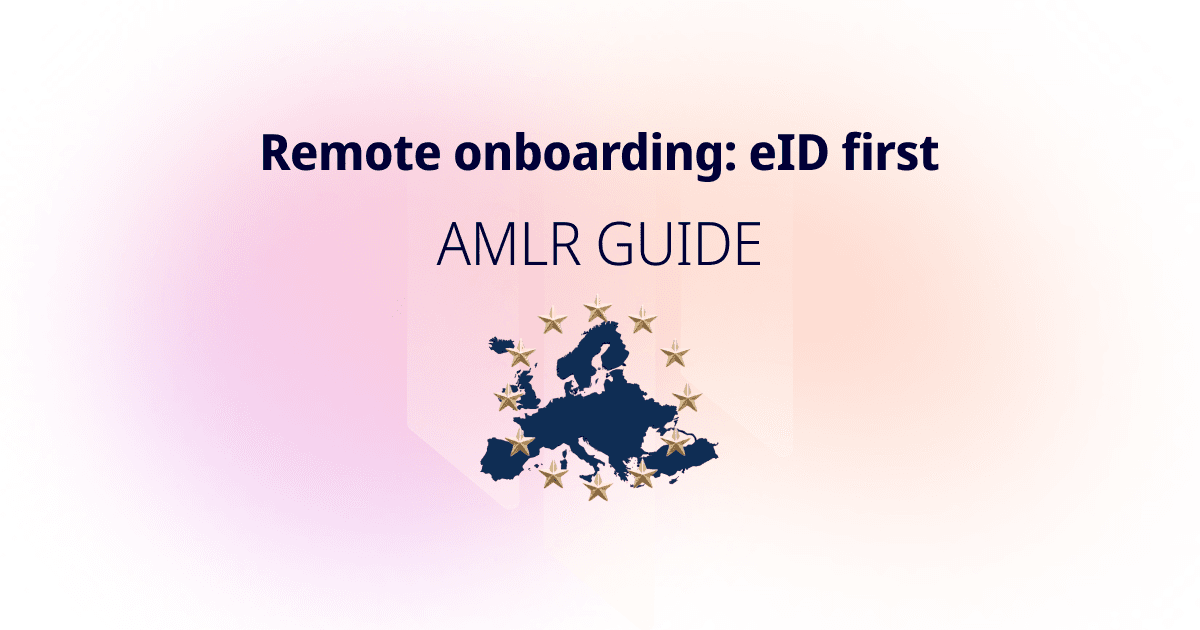 AMLR remote customer verification guide title card with a map of Europe