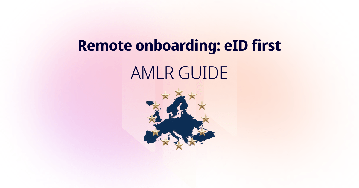 AMLR remote customer verification guide title card with a map of Europe