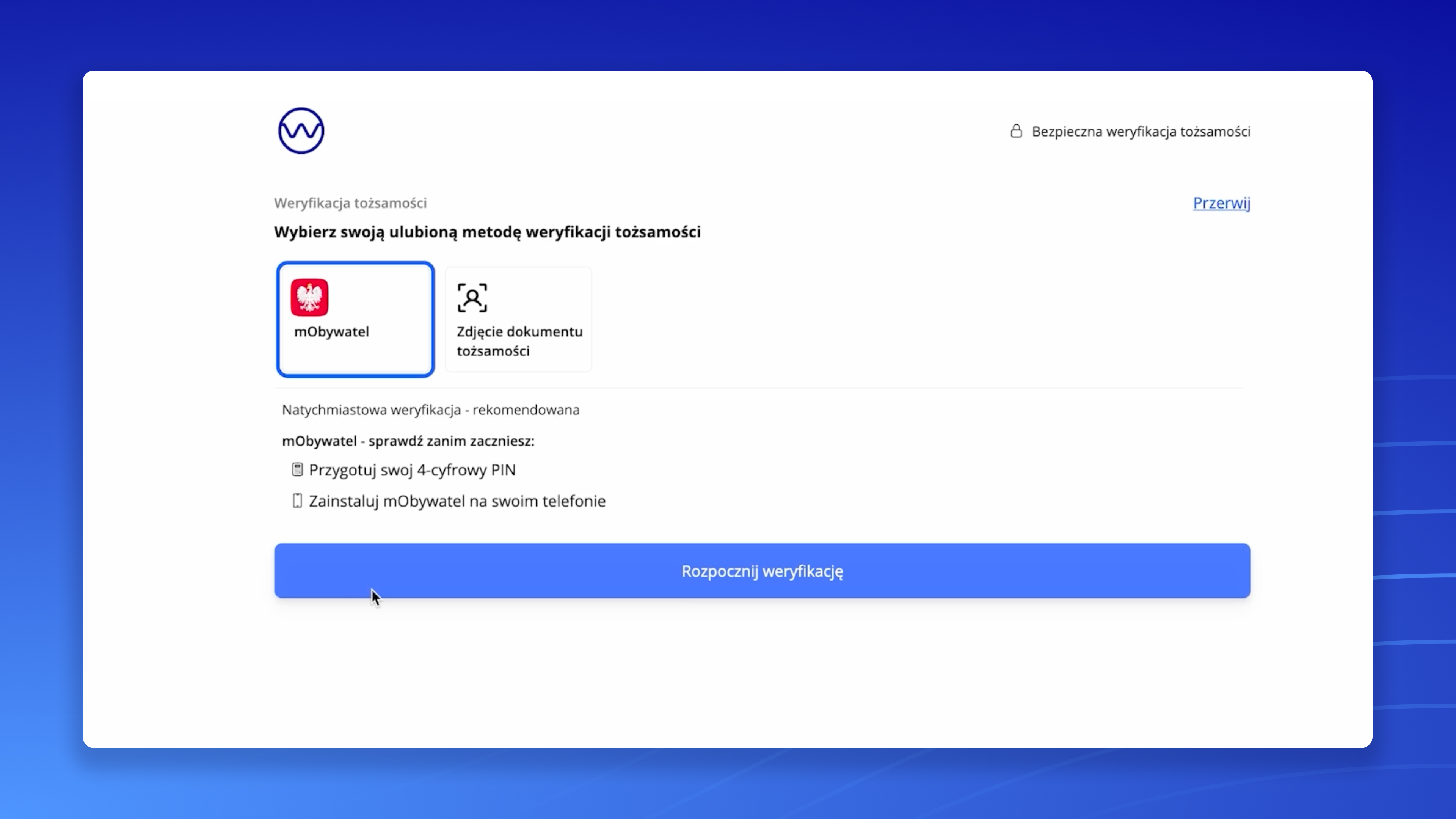 WEALTHON customer verification flow